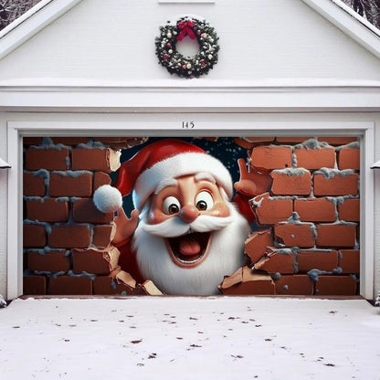 Santa's Surprise | Christmas Garage Door Cover