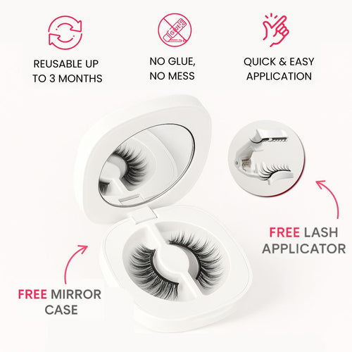 Magnetic Eyelashes Kit - Spiky Eyelash Clusters with Applicator Eyelash Curlers & Eyebrow Kit Glue-Free Waterproof Lightweight