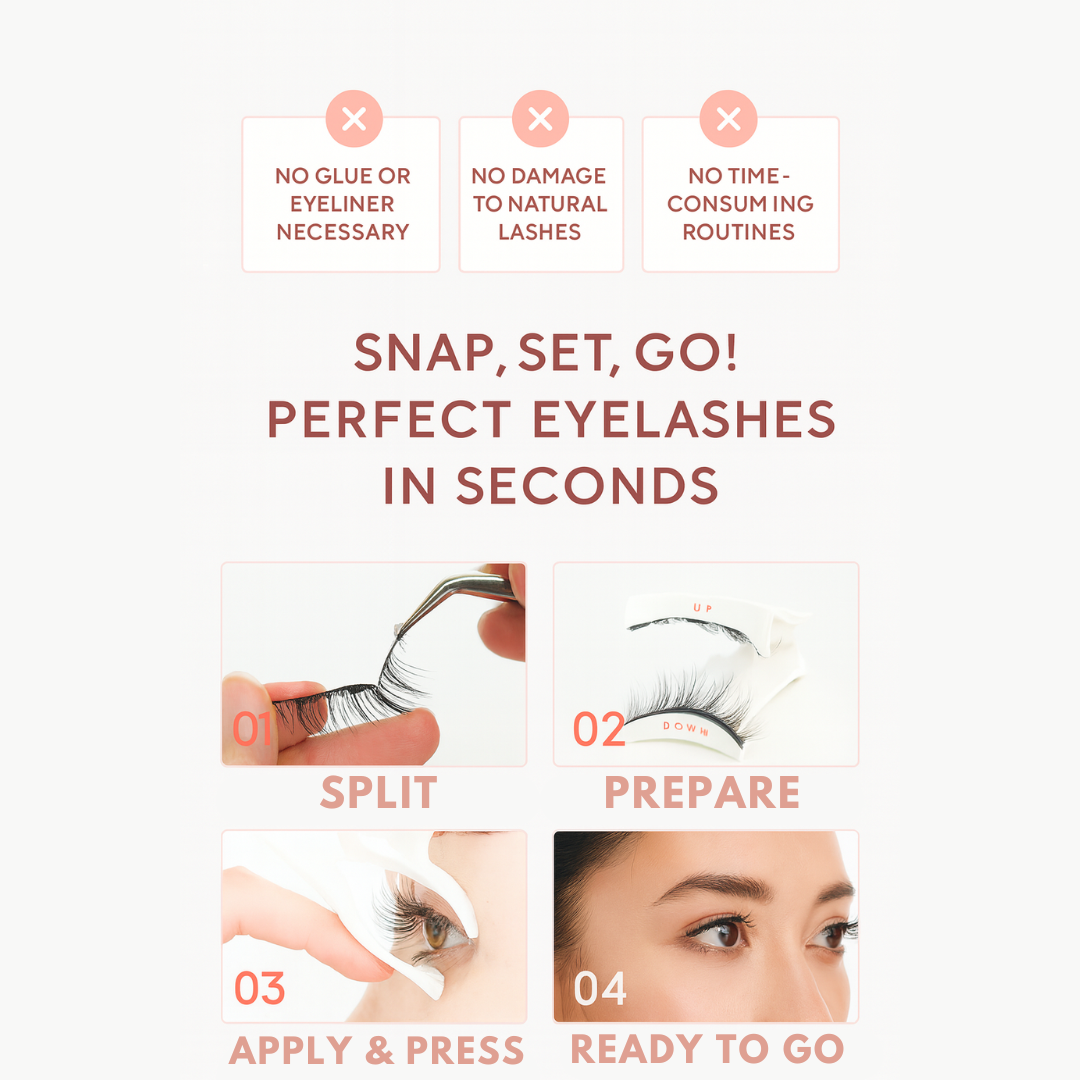 Magnetic Eyelashes Kit - Spiky Eyelash Clusters with Applicator Eyelash Curlers & Eyebrow Kit Glue-Free Waterproof Lightweight