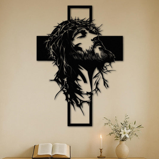 Crown of Thorns Cross Metal Wall Decor