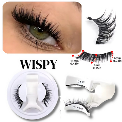 Magnetic Eyelashes Kit - Spiky Eyelash Clusters with Applicator Eyelash Curlers & Eyebrow Kit Glue-Free Waterproof Lightweight