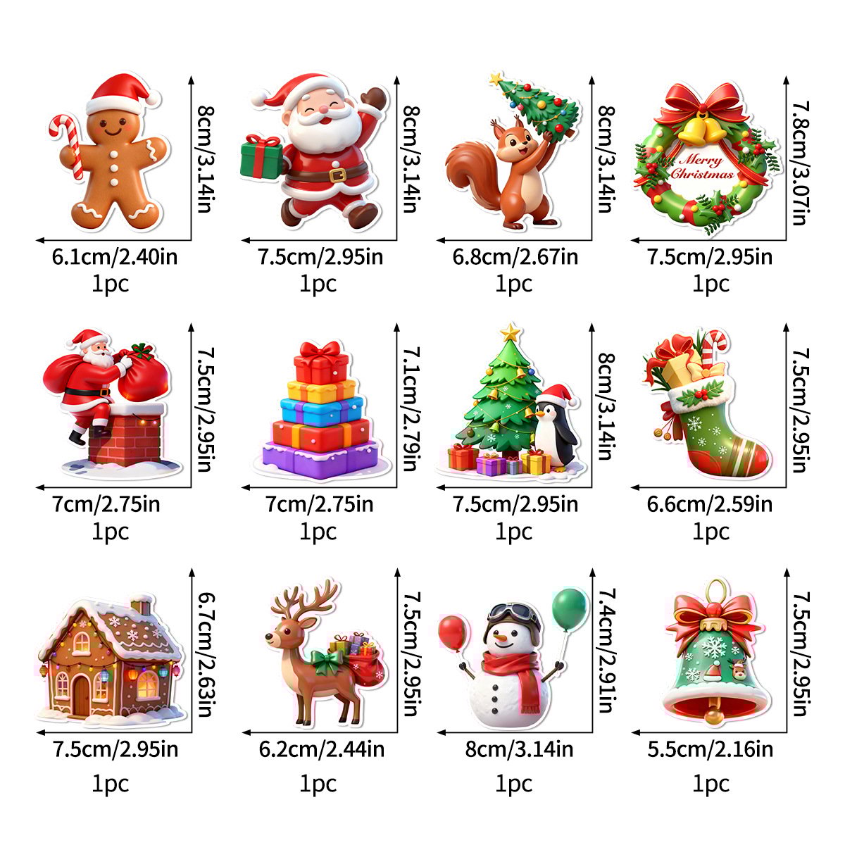 🎅Christmas 3D Glowing Wall Decals, Christmas Wall Decals🎄