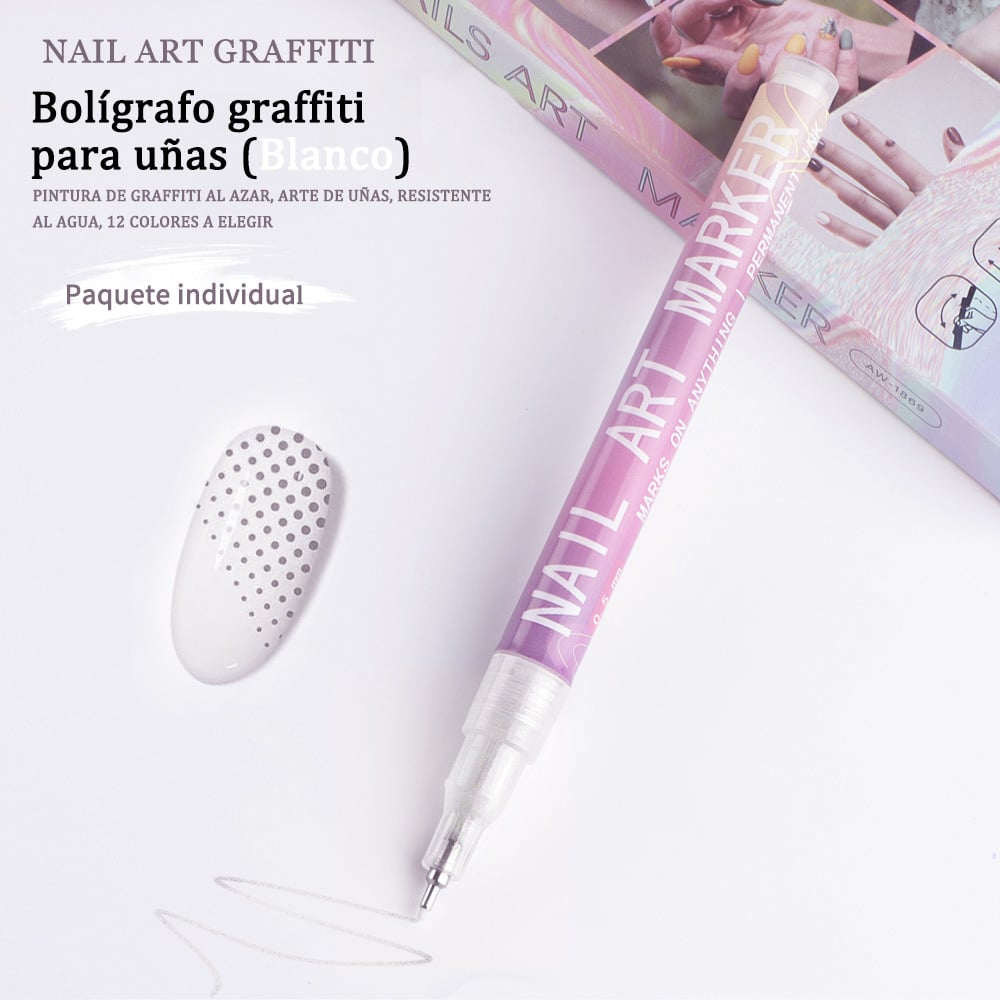 🎨Set of 12 colorful nail art markers🌈