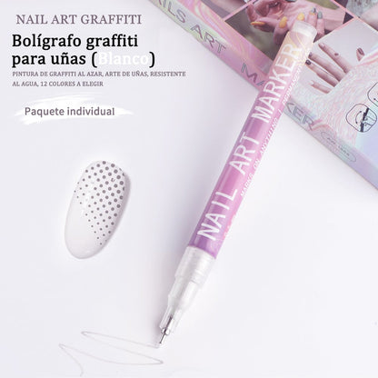 🎨Set of 12 colorful nail art markers🌈