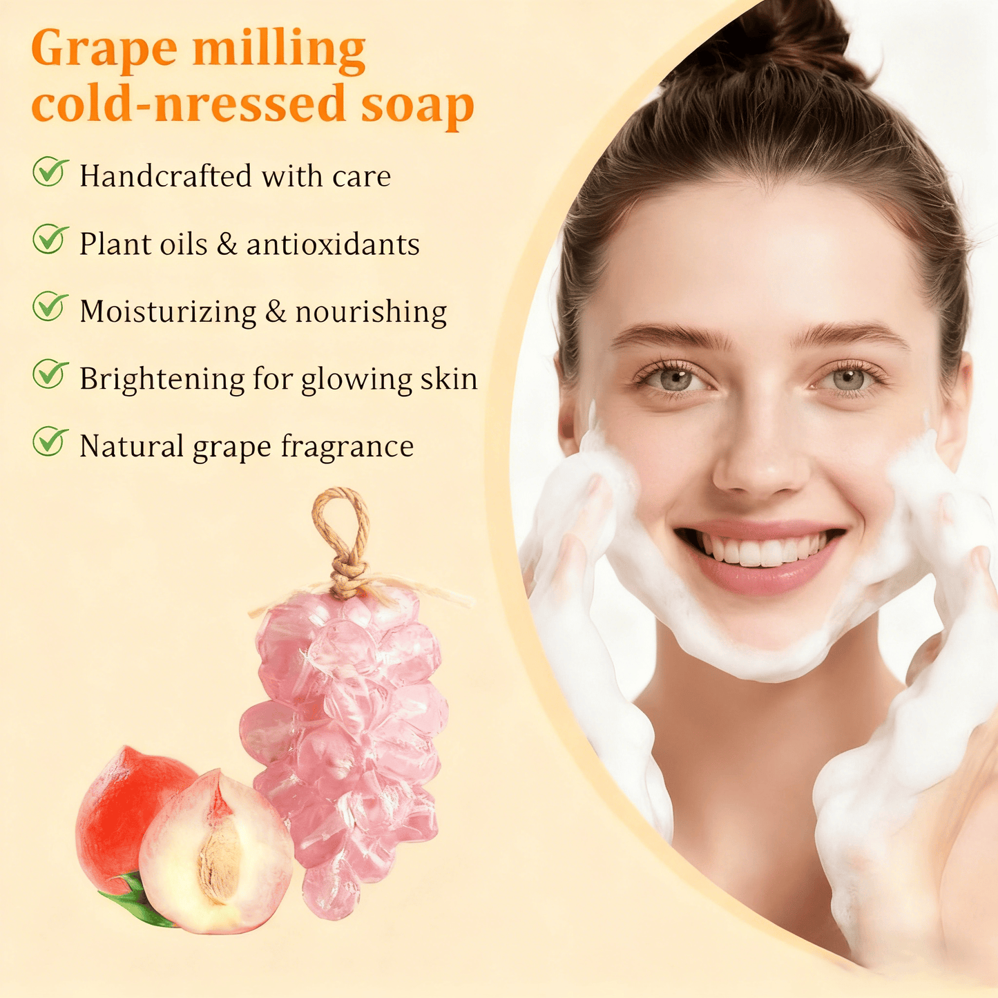 🔥LAST DAY 50% OFF- 🧼Handmade DIY Decorative Grape Soap🫧