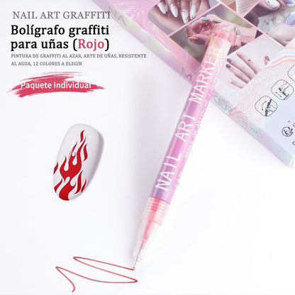 🎨Set of 12 colorful nail art markers🌈