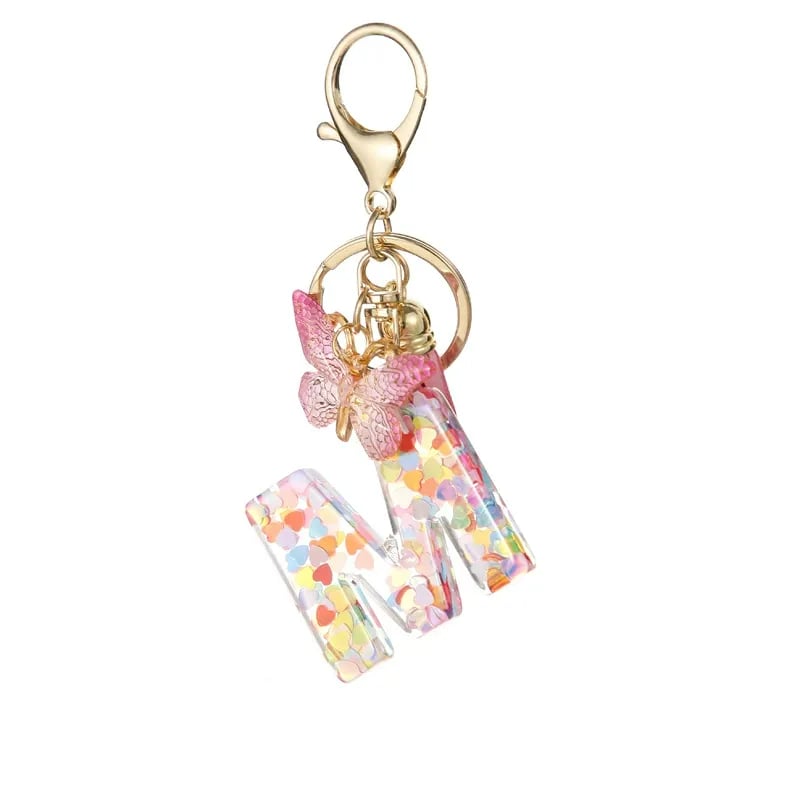 🔥Butterfly Letter Keychain Tassel Design Vibrant Durable Lightweight Gift