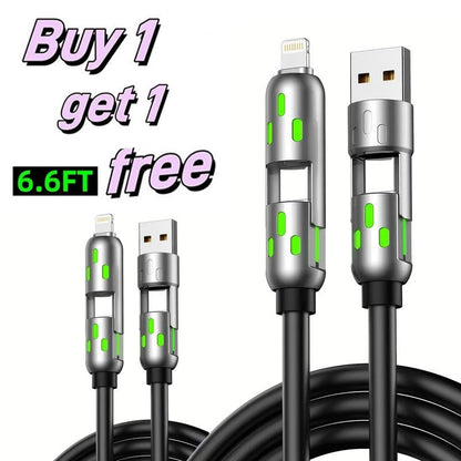 🔥6.6ft 4-in-1 USB Charging Cable fast charging MAX 60W