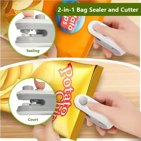 🔥Mini bag sealer with cutter and magnet✨ Keep your food fresh and organized with ease!