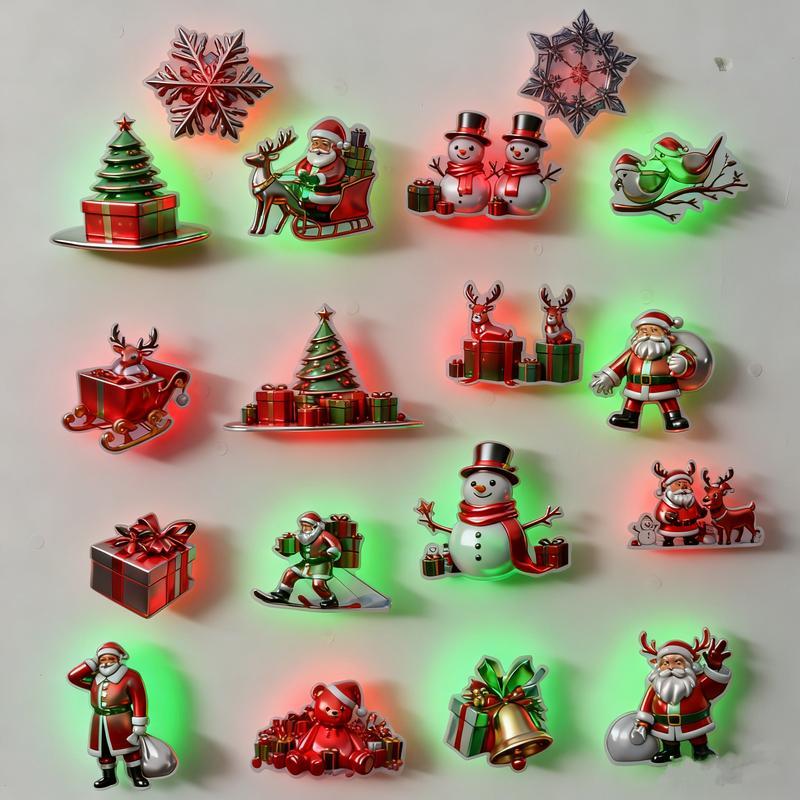 🎅Christmas 3D Glowing Wall Decals, Christmas Wall Decals🎄