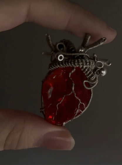 ✨New "Heartbeat" Statement Piece — Breathing Handmade Crystal Heart Necklace🫀