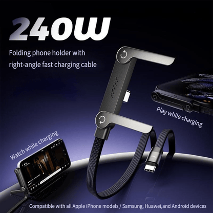🔥 Last Chance: 49% Off Year-End Sale🔥 2-in-1 Invisible Holder Charger Cable – 240W Fast Charging Cord with Built-In Phone Stand