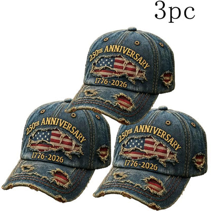 🔥 LAST DAY 49% OFF-🔥 250th Anniversary Commemorative 1776-2026 Ragged Cowboy American Flag Baseball Cap