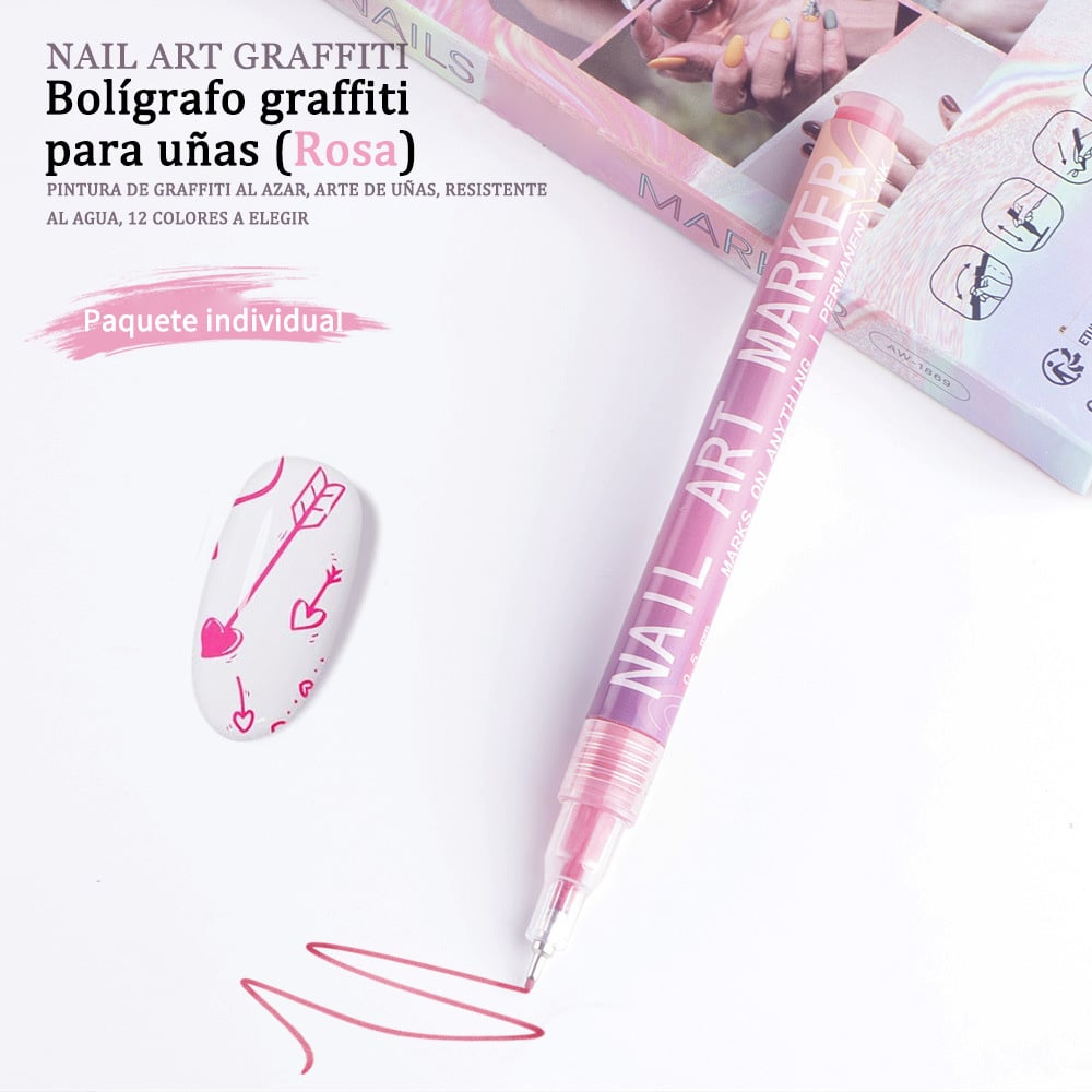 🎨Set of 12 colorful nail art markers🌈