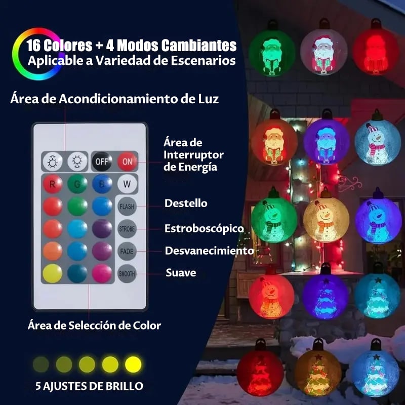 🎄24-inch Light-Up Christmas Ball, Outdoor Decoration with LED Lights