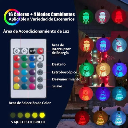 🎄24-inch Light-Up Christmas Ball, Outdoor Decoration with LED Lights