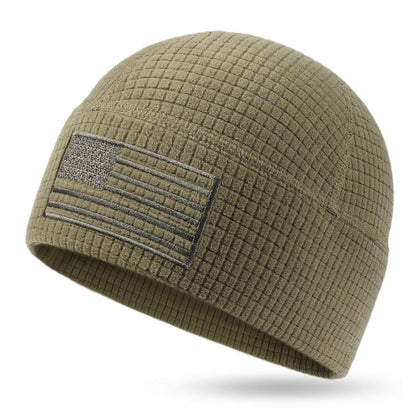 🔥American Flag Embroidery Waffle Watch Cap