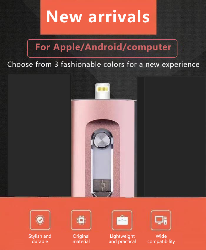 ⚡3-in-1 Flash Drive, Portable High-Speed USB 3.0 Storage