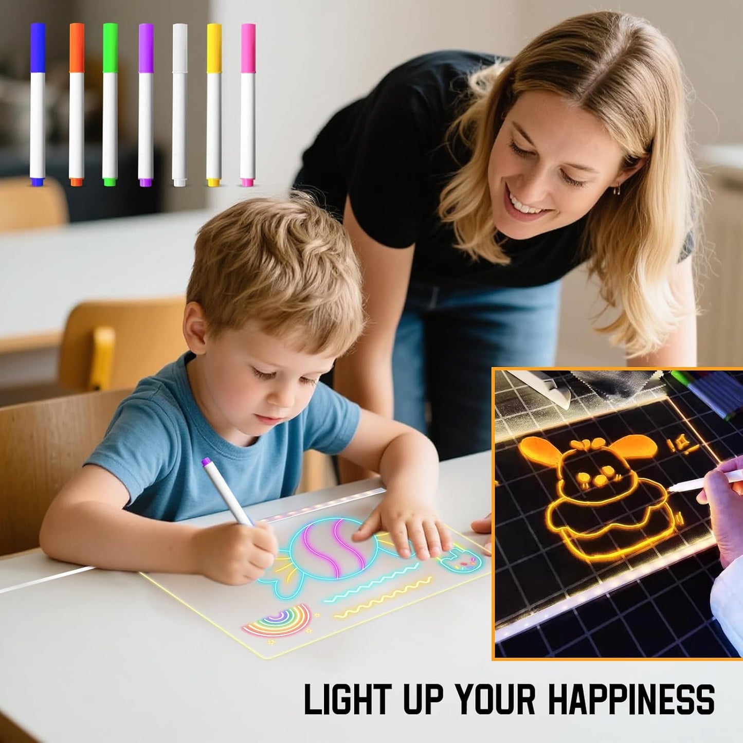 🔥Christmas Sale🎨✨ Dive Into a World of Color! This 7-Color LED Board Unleashes Creativity