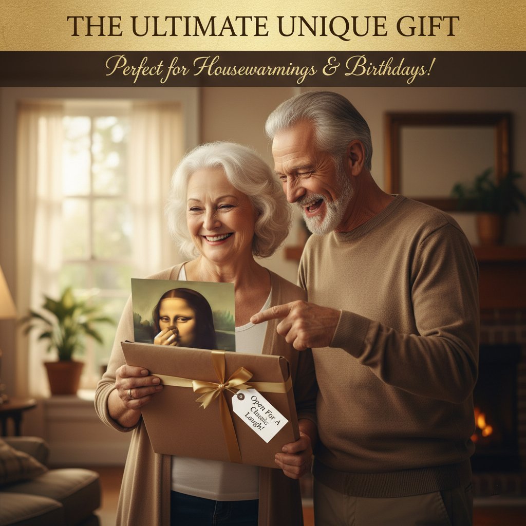 Mona Lisa Holding Her Nose – Canvas Print for the Bathroom