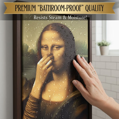 Mona Lisa Holding Her Nose – Canvas Print for the Bathroom