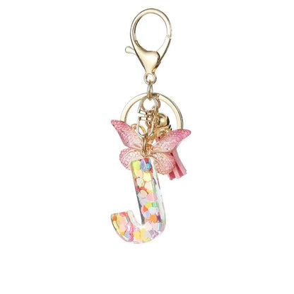 🔥Butterfly Letter Keychain Tassel Design Vibrant Durable Lightweight Gift