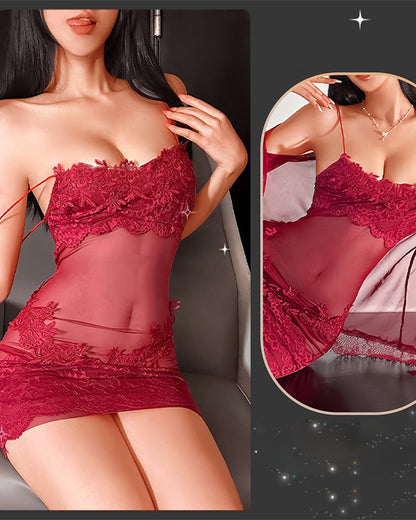 Women's lace mesh pajama set