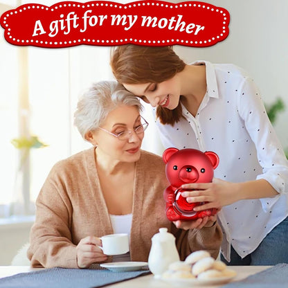 Cute Teddy Bear with Preserved Rose--Necklace📿+Eternal Rose🌹+Teddy Bear🧸