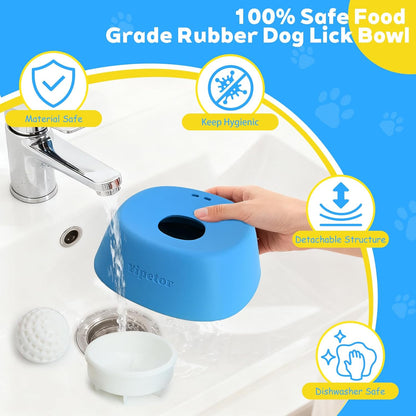 🎄Christmas Sales 48% OFF🎁Slow Feeder Dog Bowls for Liquid Treat, Anti-Slip[Entertained Ball-in] Bone Broth Dog Lick Bowl