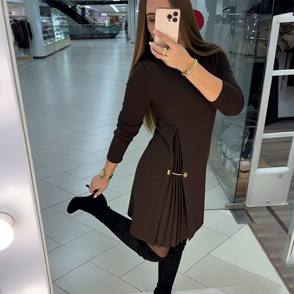 ELLIE – ELEGANT MINI DRESS WITH PLEATED ACCENTS
