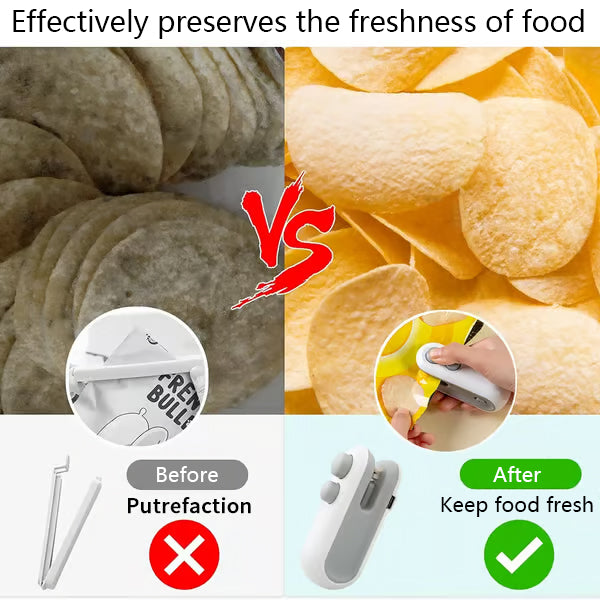 🔥Mini bag sealer with cutter and magnet✨ Keep your food fresh and organized with ease!