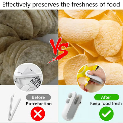 🔥Mini bag sealer with cutter and magnet✨ Keep your food fresh and organized with ease!