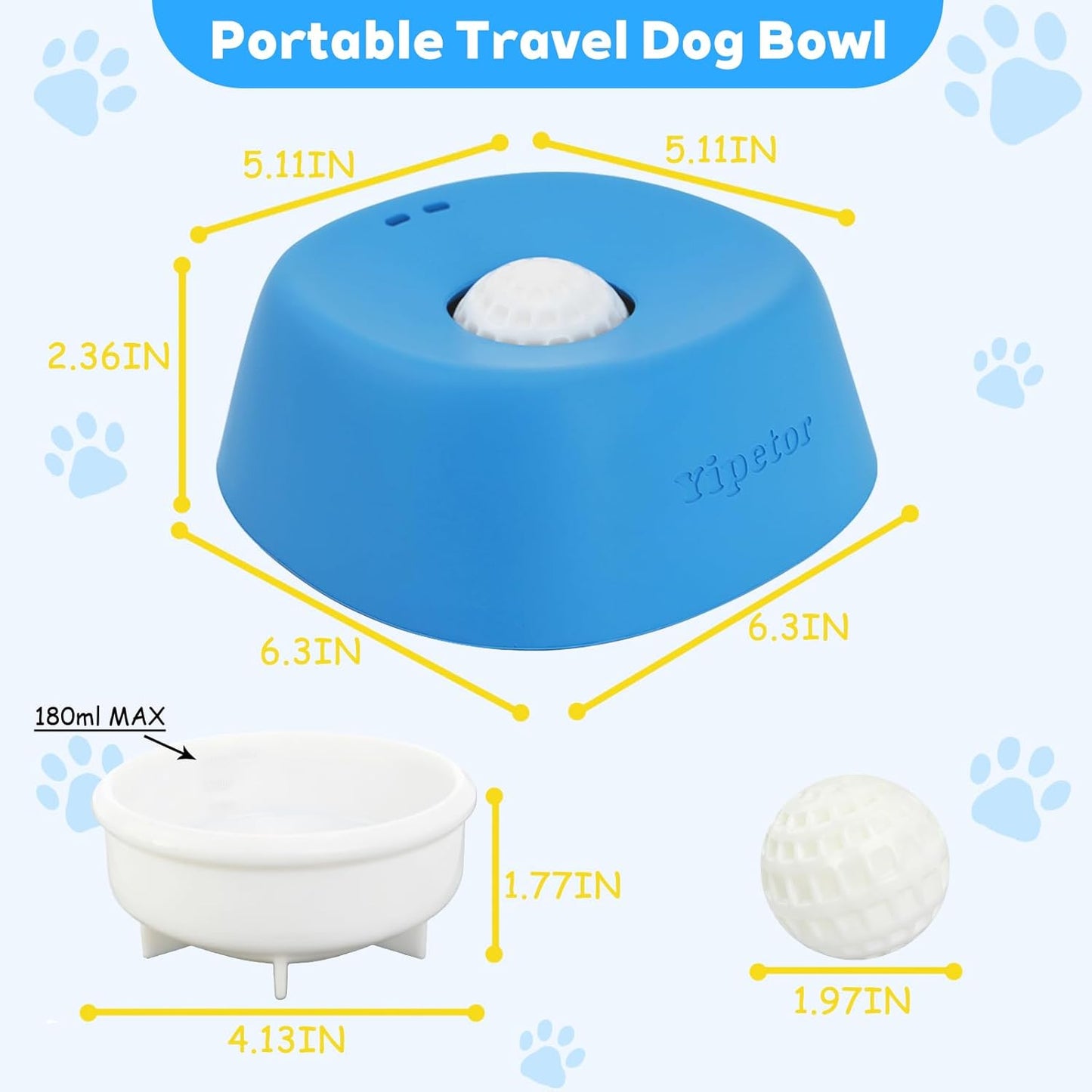 🎄Christmas Sales 48% OFF🎁Slow Feeder Dog Bowls for Liquid Treat, Anti-Slip[Entertained Ball-in] Bone Broth Dog Lick Bowl