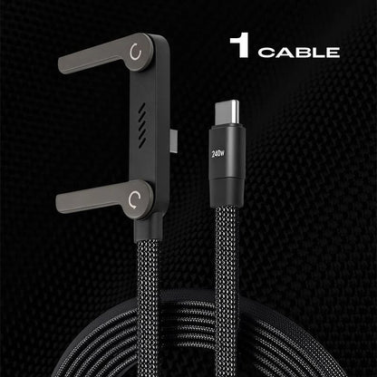 🔥 Last Chance: 49% Off Year-End Sale🔥 2-in-1 Invisible Holder Charger Cable – 240W Fast Charging Cord with Built-In Phone Stand