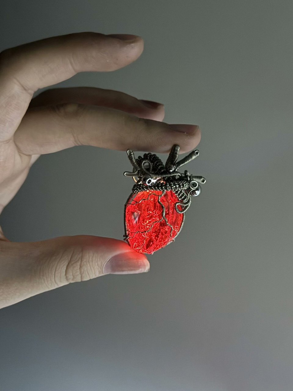 ✨New "Heartbeat" Statement Piece — Breathing Handmade Crystal Heart Necklace🫀