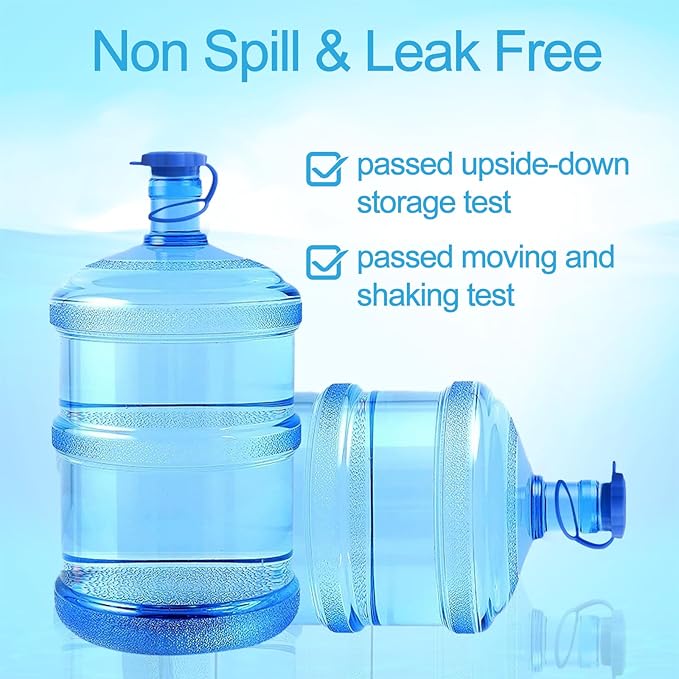 🔥Hot Sale 48% OFF🔥5 PCS 3 & 5 Gallon Water Jug Cap, Upgrade Reusable Replacement Caps, Non Spill Lids for 55mm Water Bottle