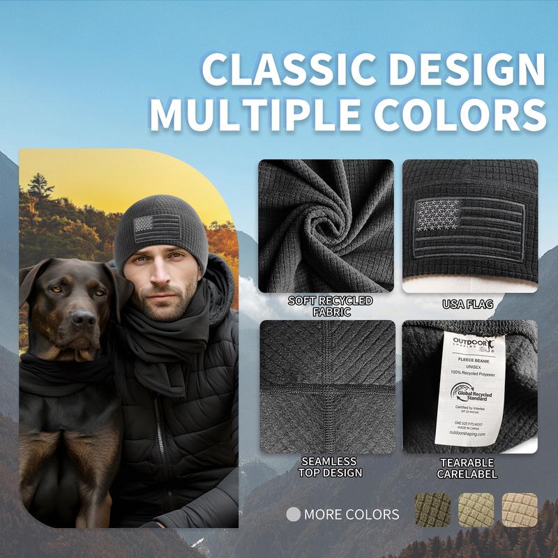 🔥American Flag Embroidery Waffle Watch Cap