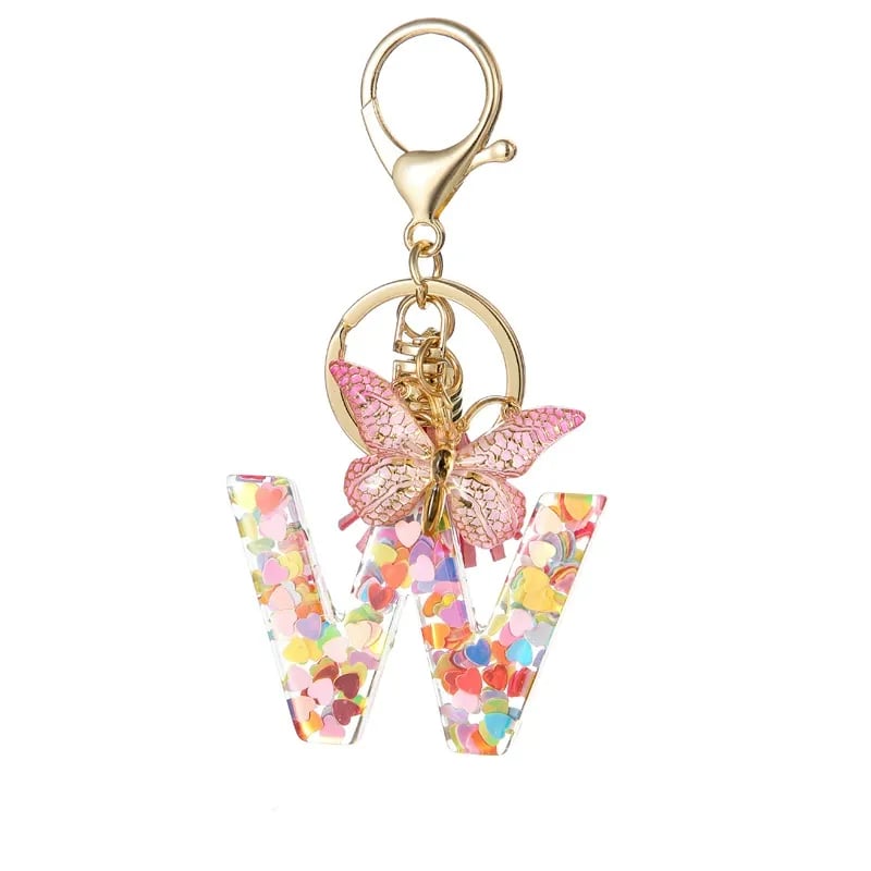 🔥Butterfly Letter Keychain Tassel Design Vibrant Durable Lightweight Gift