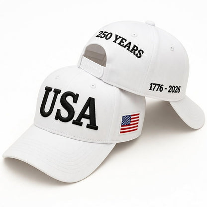 USA 250th Anniversary Hat (1776–2026) — Embroidered Semiquincentennial Cap