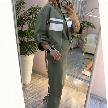 Women's High-Neck Jacket and Dress Set