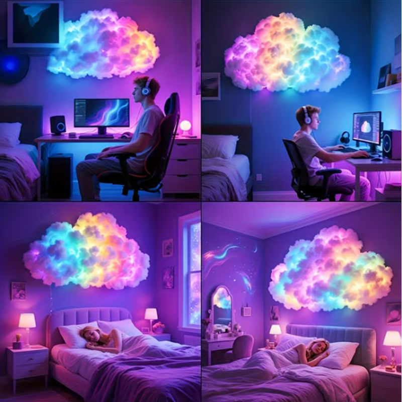 ⏳Limited time 50% off⏰DIY USB-Powered Thundercloud LED Light Decor
