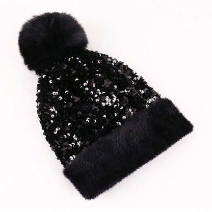 🎁Year-End Sale 48% OFF⚡✨Winter Sparkly Sequin Pom Beanie
