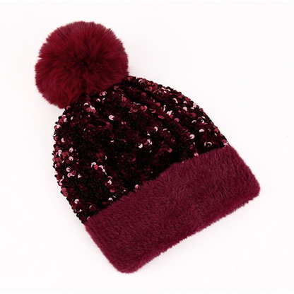 🎁Year-End Sale 48% OFF⚡✨Winter Sparkly Sequin Pom Beanie