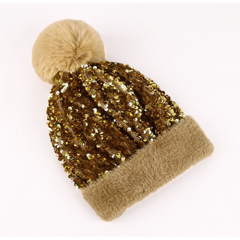 🎁Year-End Sale 48% OFF⚡✨Winter Sparkly Sequin Pom Beanie