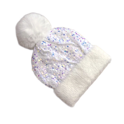 🎁Year-End Sale 48% OFF⚡✨Winter Sparkly Sequin Pom Beanie